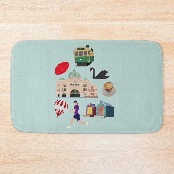 Item preview, Melbourne Flinders St Station Tram Coffee Football Brighton Beach boxes single print designed and sold by Lozzie Eliza Designs.