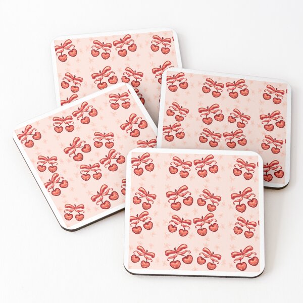 Item preview, Pattern Preppy Vintage Coquette Red Cherry Bow  designed and sold by BluwTuwip.