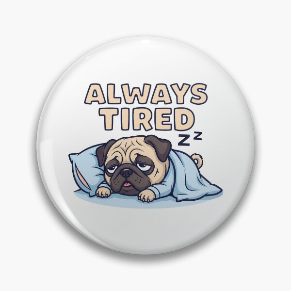 Item preview, Always Tired – Sleepy Pug Cartoon Illustration designed and sold by nuel-art.