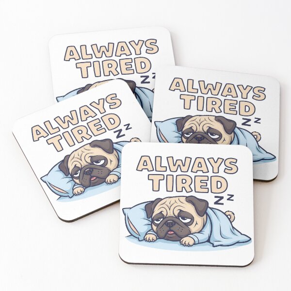 Item preview, Always Tired – Sleepy Pug Cartoon Illustration designed and sold by nuel-art.