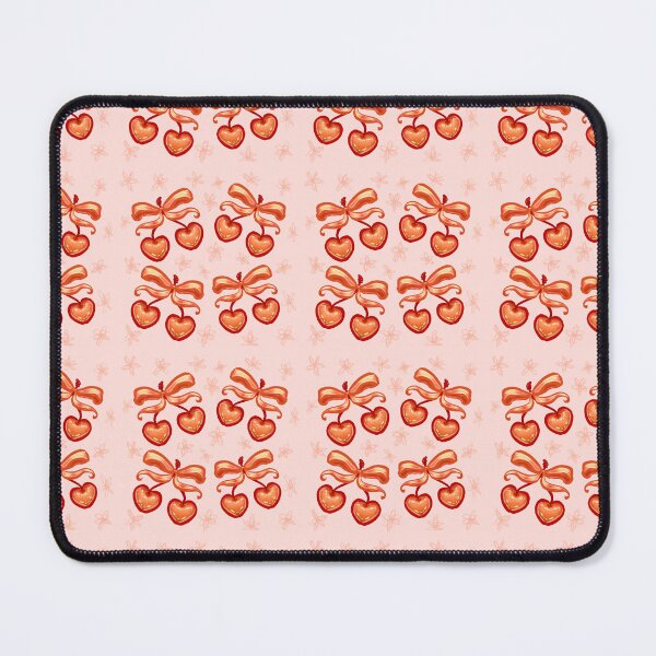 Item preview, Pattern Preppy Vintage Coquette Orange Cherry Bow designed and sold by BluwTuwip.