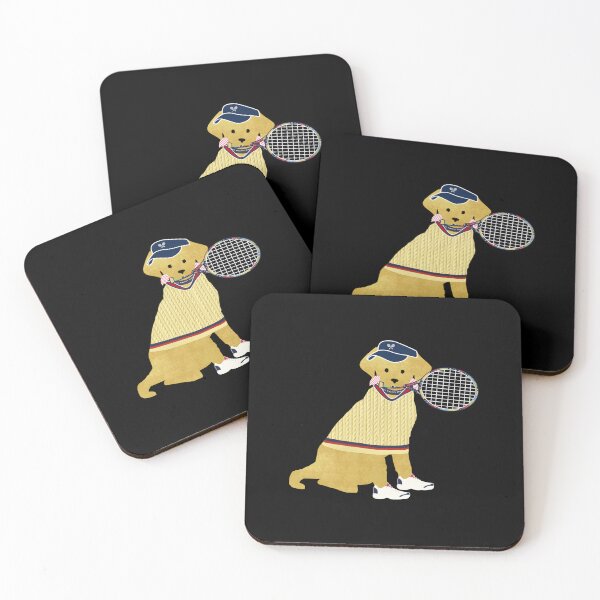 Item preview, Preppy Golden Retriever Tennis Dog designed and sold by hbtmotrq75.