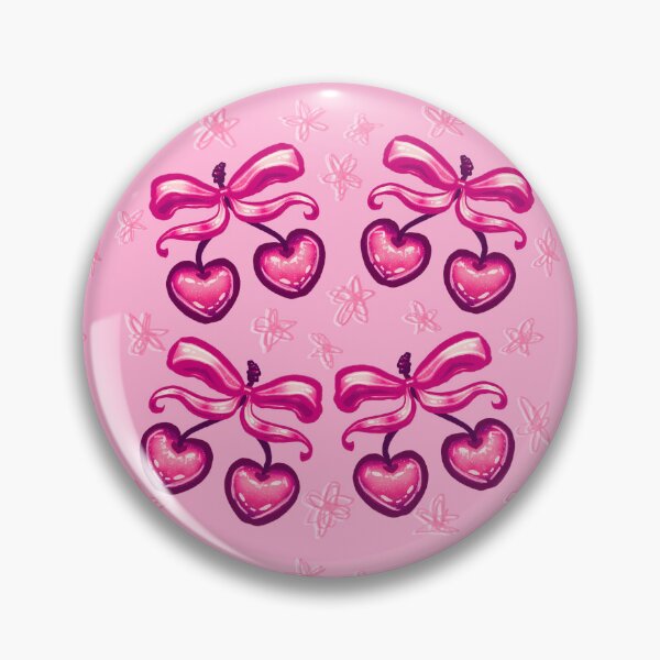 Item preview, Pattern Preppy Vintage Coquette Pink Cherry Bow  designed and sold by BluwTuwip.