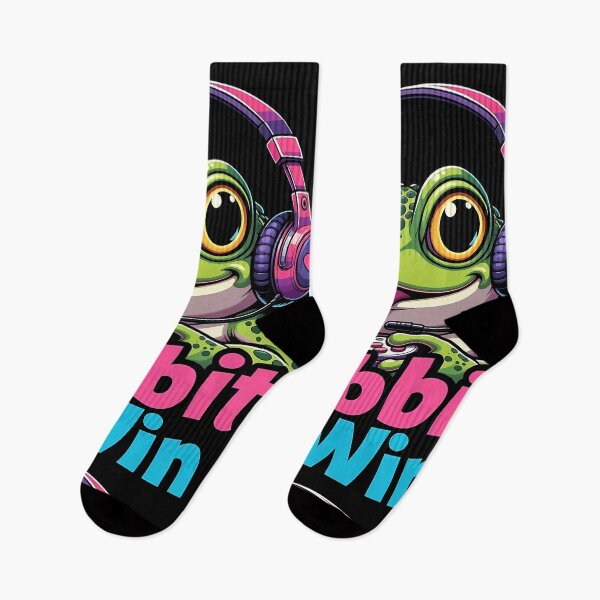 Item preview, Ribbit and Win Gamer Frog Wearing Headphones and Using Console designed and sold by Parallel Fold.