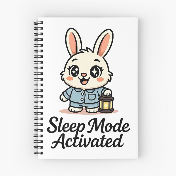 Item preview, Kawaii Bunny Sleep Mode Activated Cute Night Design designed and sold by Parallel Fold.