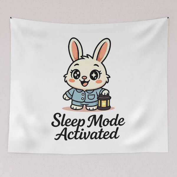 Item preview, Kawaii Bunny Sleep Mode Activated Cute Night Design designed and sold by Parallel Fold.