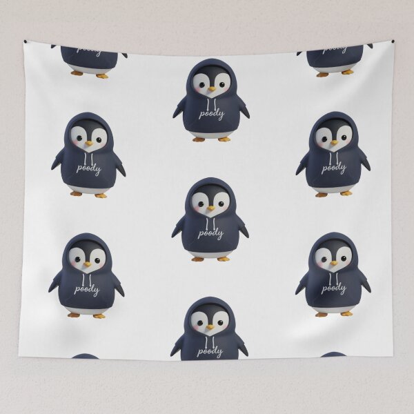 Item preview, Navy Hoodie Poodie Penguin – Cute 3D Hoodie Character designed and sold by HNstory.