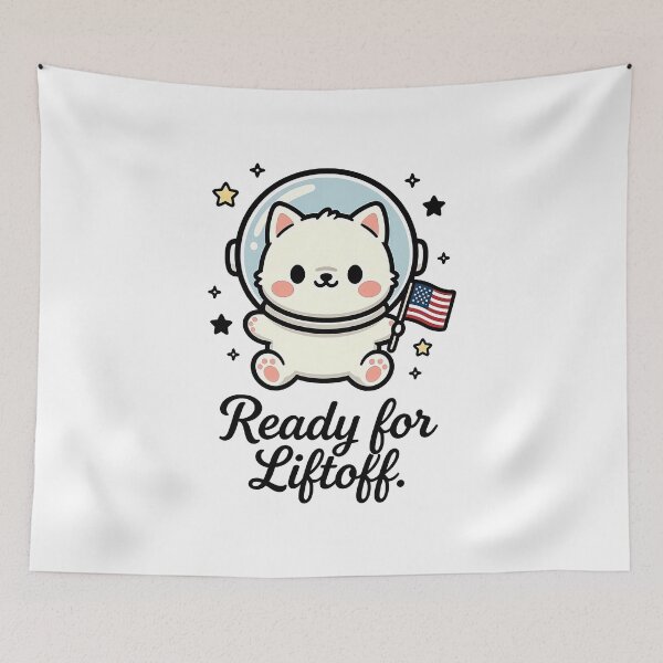 Item preview, Kawaii Samoyed Astronaut Dog Ready for Liftoff designed and sold by Parallel Fold.