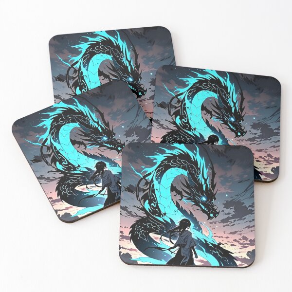 Item preview, Azure Dragon Guardian – Mystic Warrior Fantasy Art designed and sold by Dyan4.