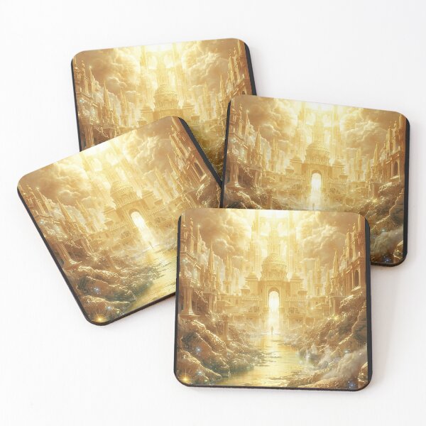 Item preview, Golden Heavenly City Gates of Paradise Fantasy Art designed and sold by TitanRN.
