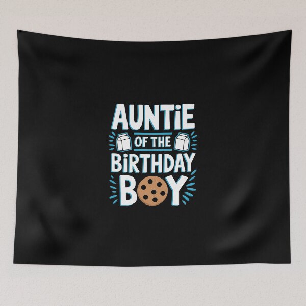 Item preview, Auntie of the birthday boy Milk and Cookies 1st birthday designed and sold by milanforbes.