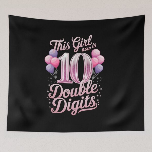 Item preview, 10th Birthday This Girl Is Now 10 Double Digits designed and sold by TiredPack.