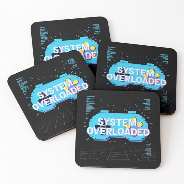 Item preview, System Overloaded Pixel Controller Design with Glitch Effects and Retro Grid Background designed and sold by SplashTastic.