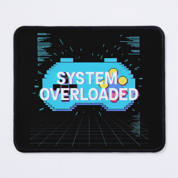 Item preview, System Overloaded Pixel Controller Design with Glitch Effects and Retro Grid Background designed and sold by SplashTastic.