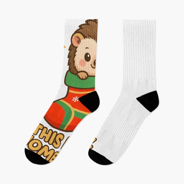Item preview, Cute Kawaii Hedgehog in Christmas Stocking – This Is My Home Now designed and sold by Parallel Fold.