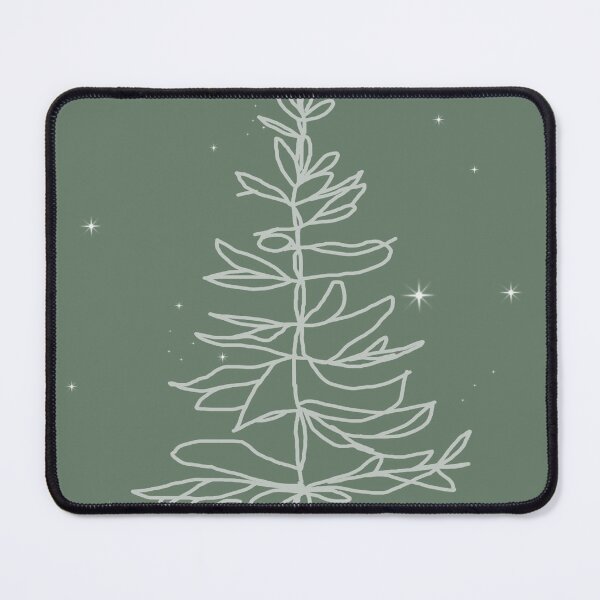 Item preview, Dark Sage Green Minimalist White Tree Stars designed and sold by ElinHallengren.