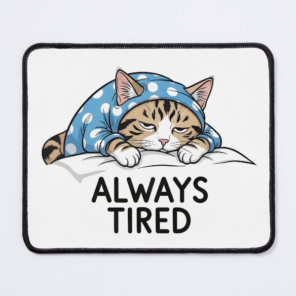 Item preview, Always Tired Cat Lazy Sleeping Cat Illustration designed and sold by nuel-art.