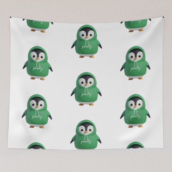 Item preview, Green Hoodie Poodie Penguin – Cute 3D Hoodie Character designed and sold by HNstory.