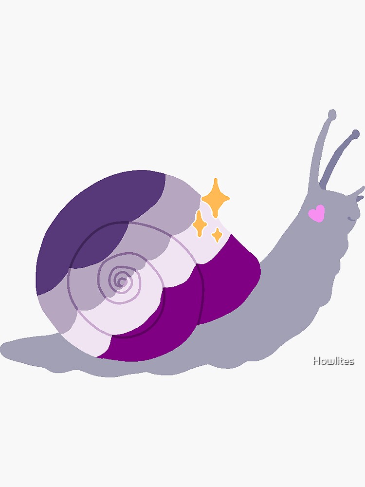 "PRIDE Snail Asexual" Sticker by Howlites Redbubble