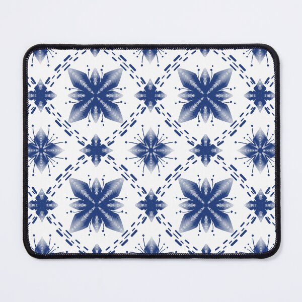 Item preview, Indigo Abstract Floral Tile Seamless Pattern with Hand Drawn Style designed and sold by SGStudio_Thailand.