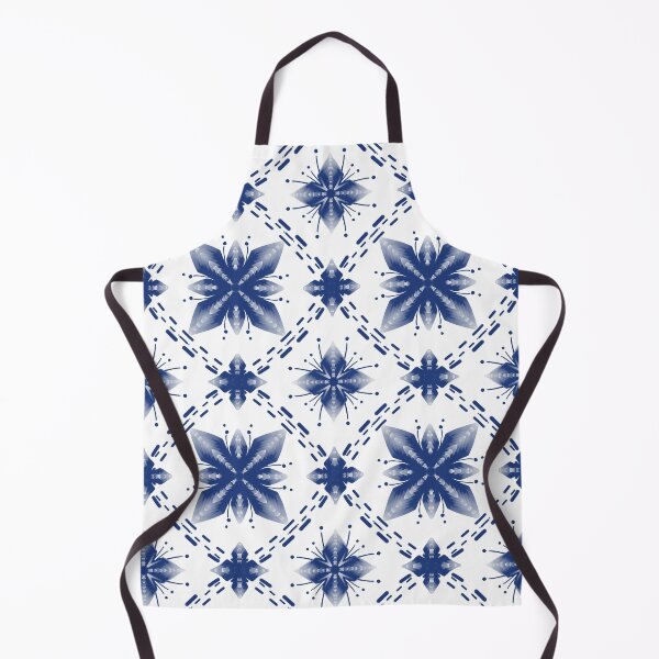 Item preview, Indigo Abstract Floral Tile Seamless Pattern with Hand Drawn Style designed and sold by SGStudio_Thailand.