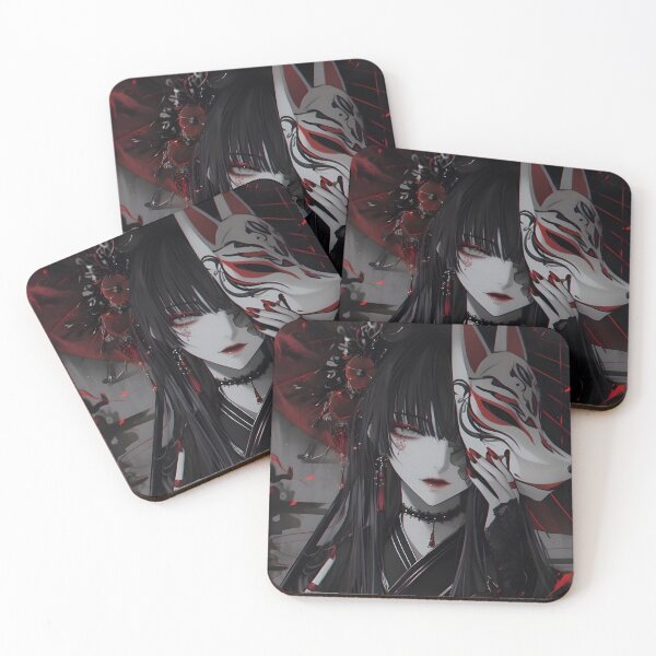 Item preview, Crimson Fox Priestess – Dark Japanese Fantasy Art designed and sold by Dyan4.