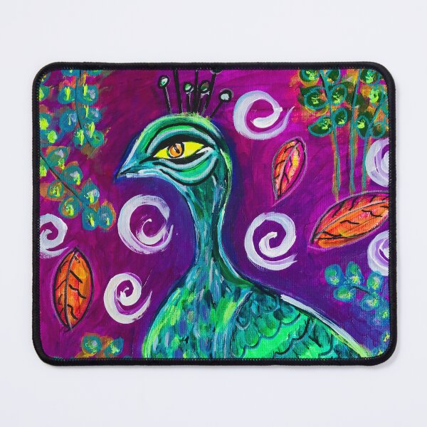 Item preview, Funky Christmas Peacock – Purple, Green & Blue Holiday Art designed and sold by Nikkiart24.redbubble.com.