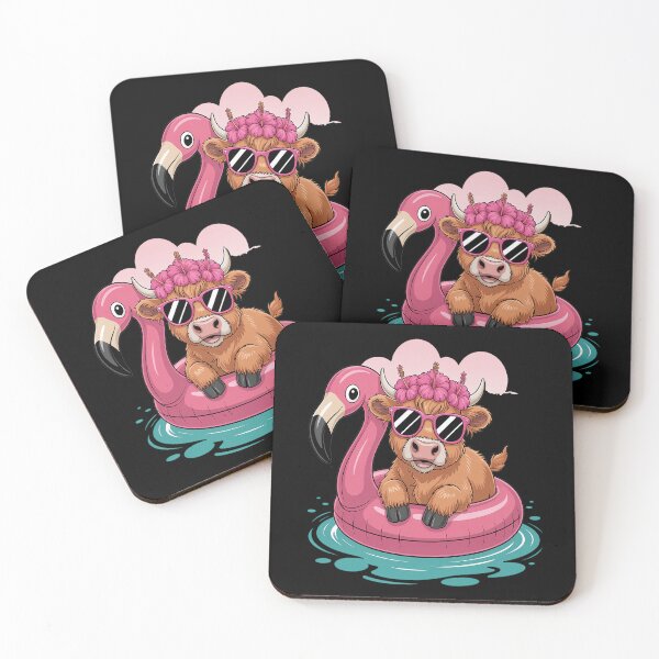 Item preview, Highland Cow Flamingo Floatie Christmas In July Summer designed and sold by Moxizz.