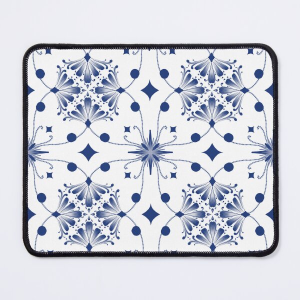 Item preview, Indigo Decorative Floral Tile Seamless Pattern with Elegant Symmetry designed and sold by SGStudio_Thailand.