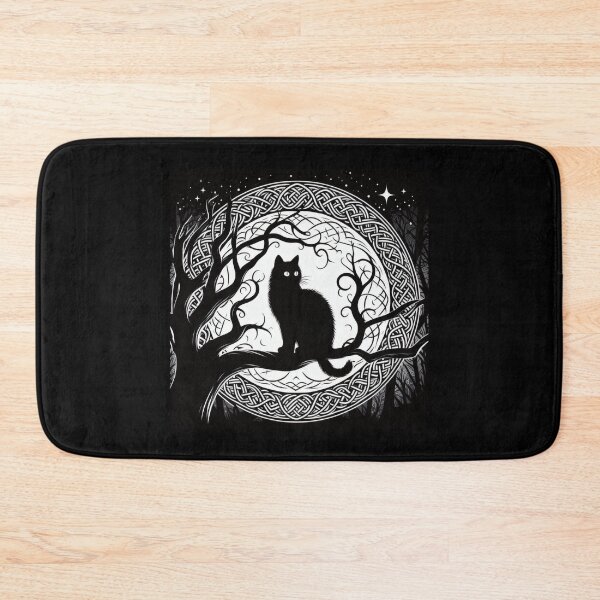 Item preview, Goth Black Cat in a Tree, Halloween, Long Haired, Celtic designed and sold by TheTimeTaxi.