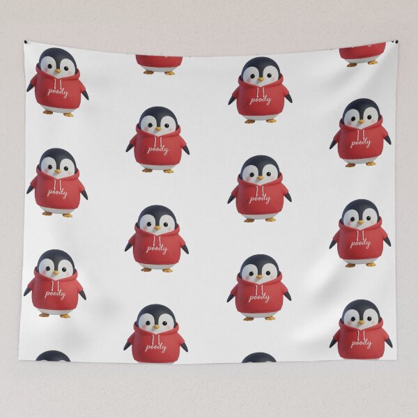 Item preview, Red Hoodie Poodie Penguin – Cute 3D Hoodie Character designed and sold by HNstory.