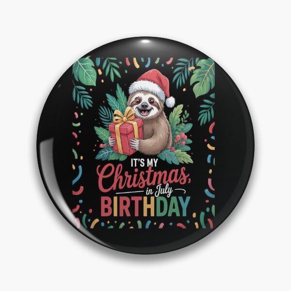 Item preview, It's My Christmas In July Birthday Cute Sloth Santa Hat designed and sold by Moxizz.