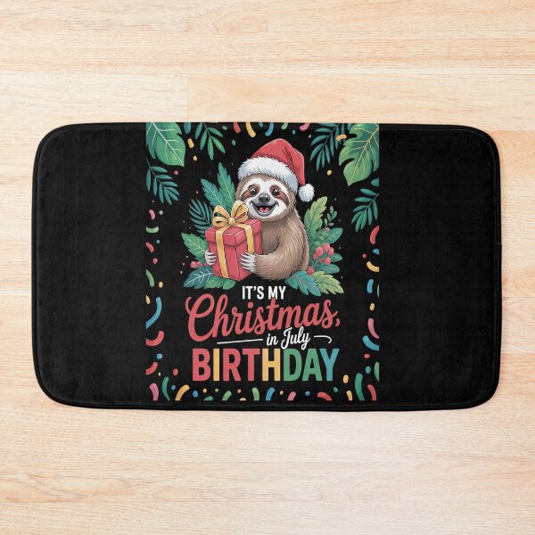 Item preview, It's My Christmas In July Birthday Cute Sloth Santa Hat designed and sold by Moxizz.