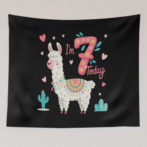 Item preview, Kids I Am 7 Years Old 7th Birthday Girl Alpaca designed and sold by Moxizz.