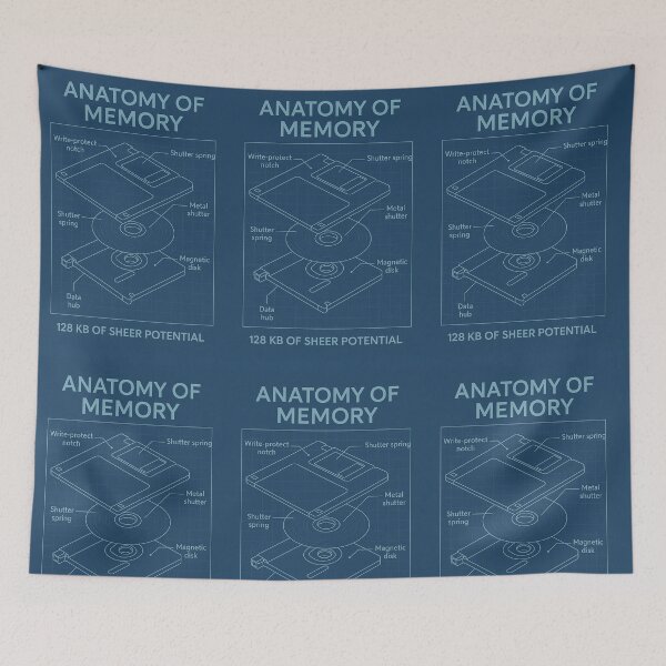 Item preview, Anatomy of a Memory – 3.5" Floppy Disk Blueprint Print designed and sold by Grand Illusions.