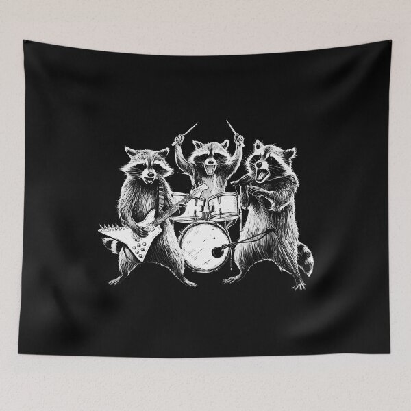 Item preview, Racoon Music Band Funny Guitar Drums Teacher Rock designed and sold by AdrianaDoria.