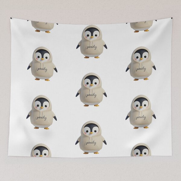 Item preview, Cream Hoodie Poodie Penguin – Cute 3D Hoodie Character designed and sold by HNstory.