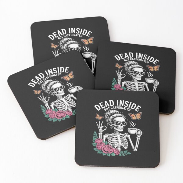 Item preview, Dead Inside But Caffeinated Skeleton Flower designed and sold by JessicaWalshdf.