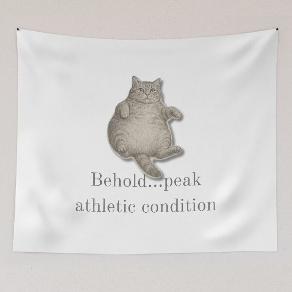 Item preview, Behold…peak athletic condition - Funny Chubby cat design designed and sold by Pokah79.