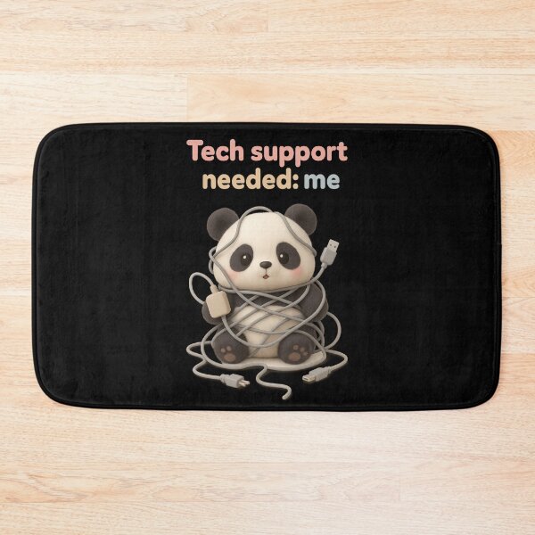 Item preview, Cute Computer Cord Tangled Panda - Tech Support Needed: Me | Kawaii Funny Office Humor Art designed and sold by Moons Studio.
