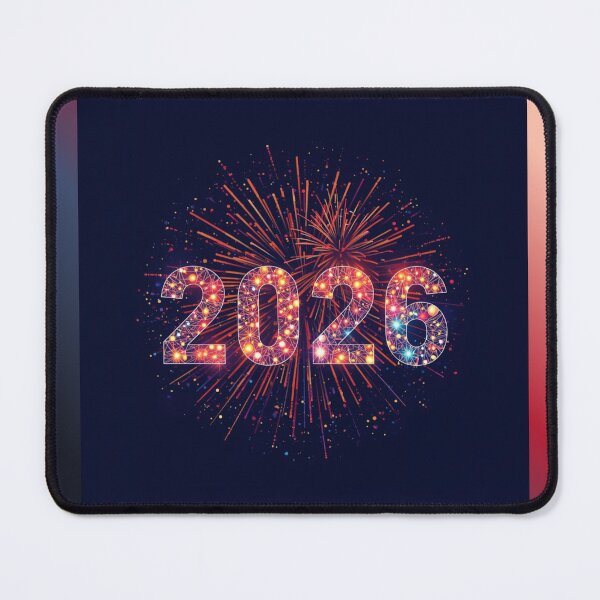 Item preview, 2026 typography with fireworks  designed and sold by tsintsinshop.