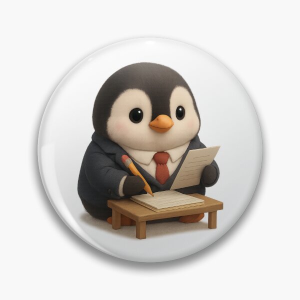 Item preview, Cute Penguin Doing Paperwork in a Suit | Kawaii Office Humor Gift Art designed and sold by Moons Studio.