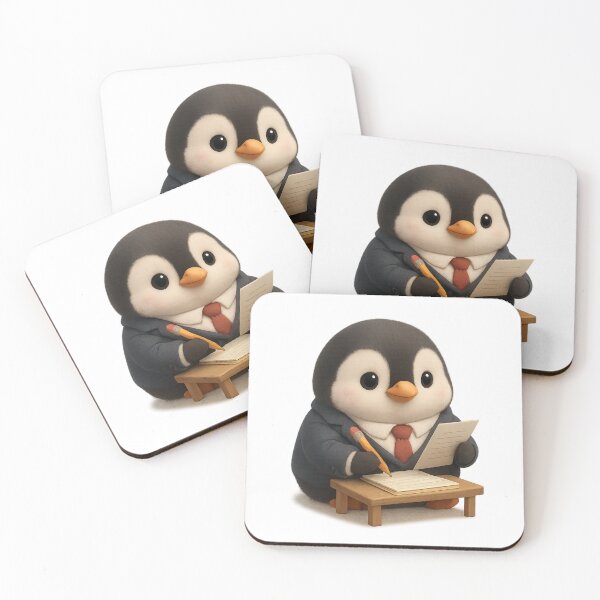 Item preview, Cute Penguin Doing Paperwork in a Suit | Kawaii Office Humor Gift Art designed and sold by Moons Studio.