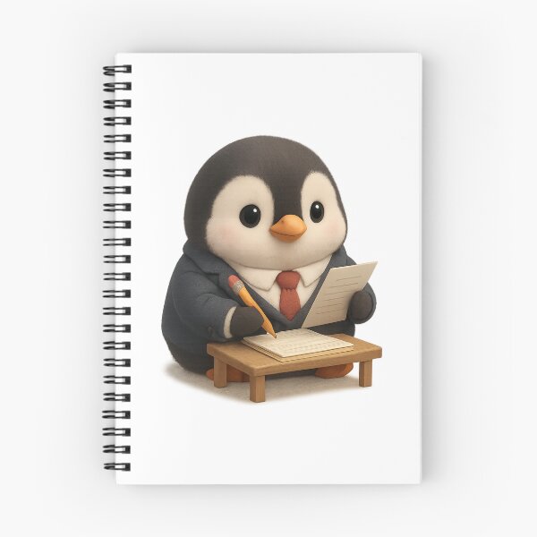 Item preview, Cute Penguin Doing Paperwork in a Suit | Kawaii Office Humor Gift Art designed and sold by Moons Studio.