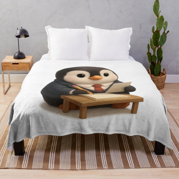 Item preview, Cute Penguin Doing Paperwork in a Suit | Kawaii Office Humor Gift Art designed and sold by Moons Studio.