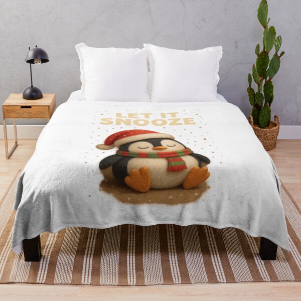 Item preview, Cute Sleeping Christmas Penguin - Let It Snooze | Kawaii Winter Christmas Holiday Art designed and sold by Moons Studio.