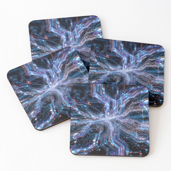 Item preview, Scifi Theme Bluish Purple Texture of Asymmetrical Glowing Biological Neuron Synapses (image size 7840x11680) designed and sold by Digital-Davinci.