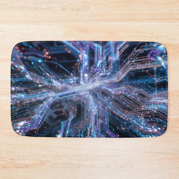 Item preview, Scifi Theme Bluish Purple Texture of Asymmetrical Glowing Biological Neuron Synapses (image size 7840x11680) designed and sold by Digital-Davinci.