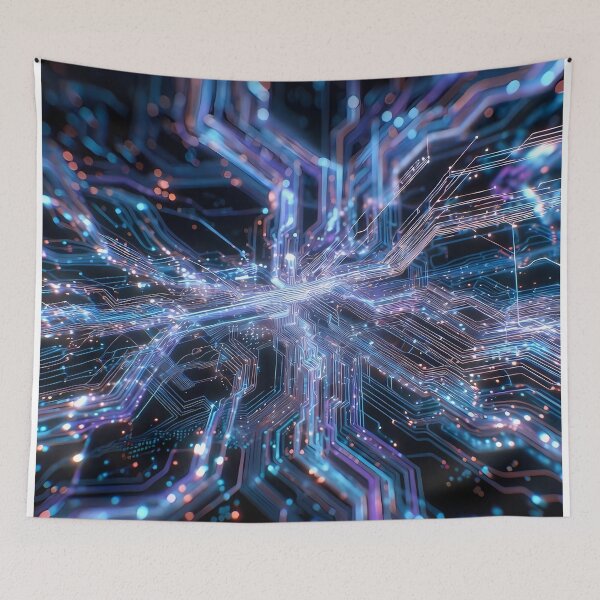Item preview, Scifi Theme Bluish Purple Texture of Asymmetrical Glowing Biological Neuron Synapses (image size 7840x11680) designed and sold by Digital-Davinci.