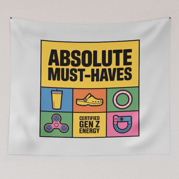 Item preview, Absolute Must-Haves Gen Z Grid Design with Trendy Items and Certified Energy Panel designed and sold by SplashTastic.